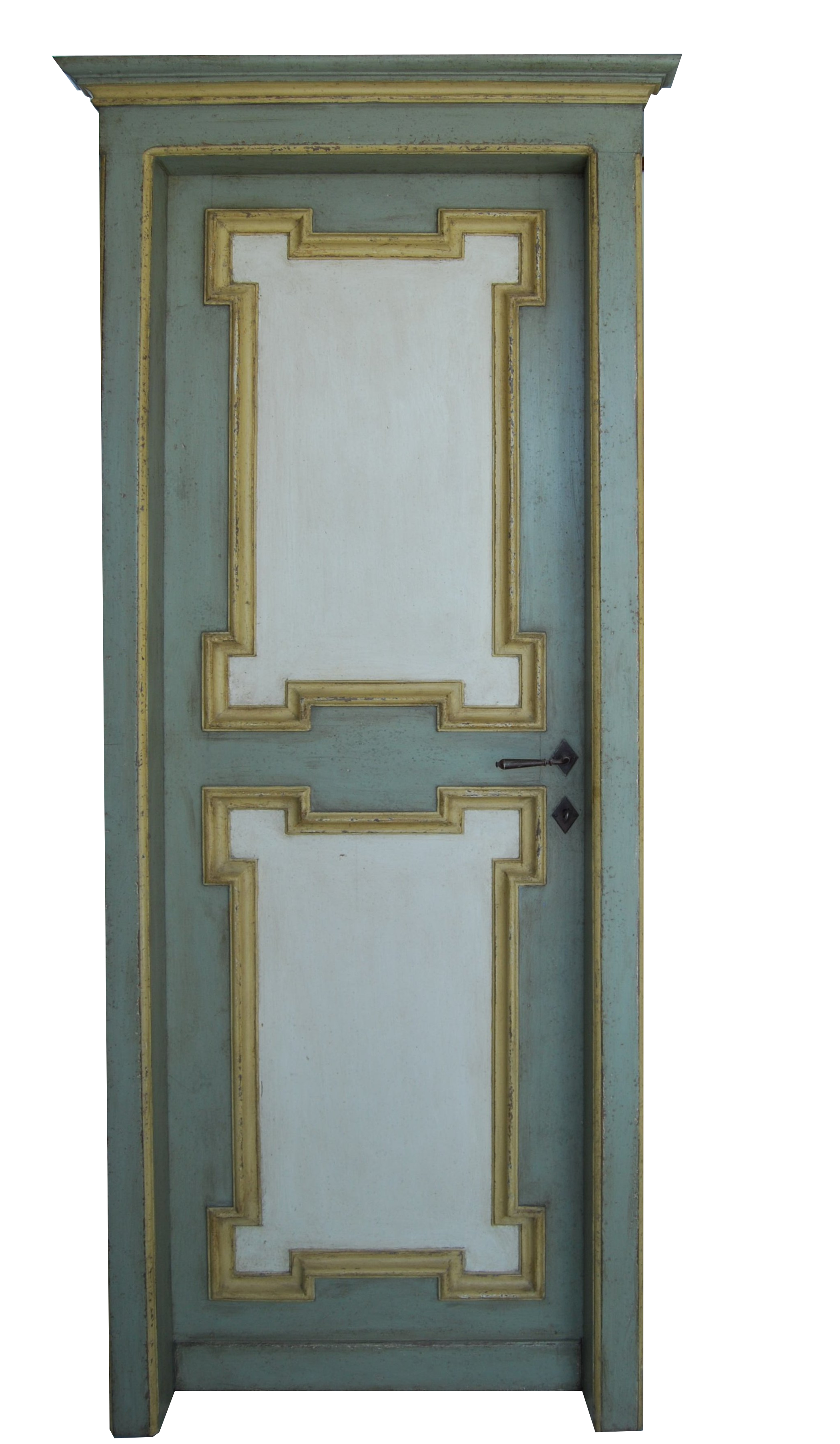 Porta in legno decorata