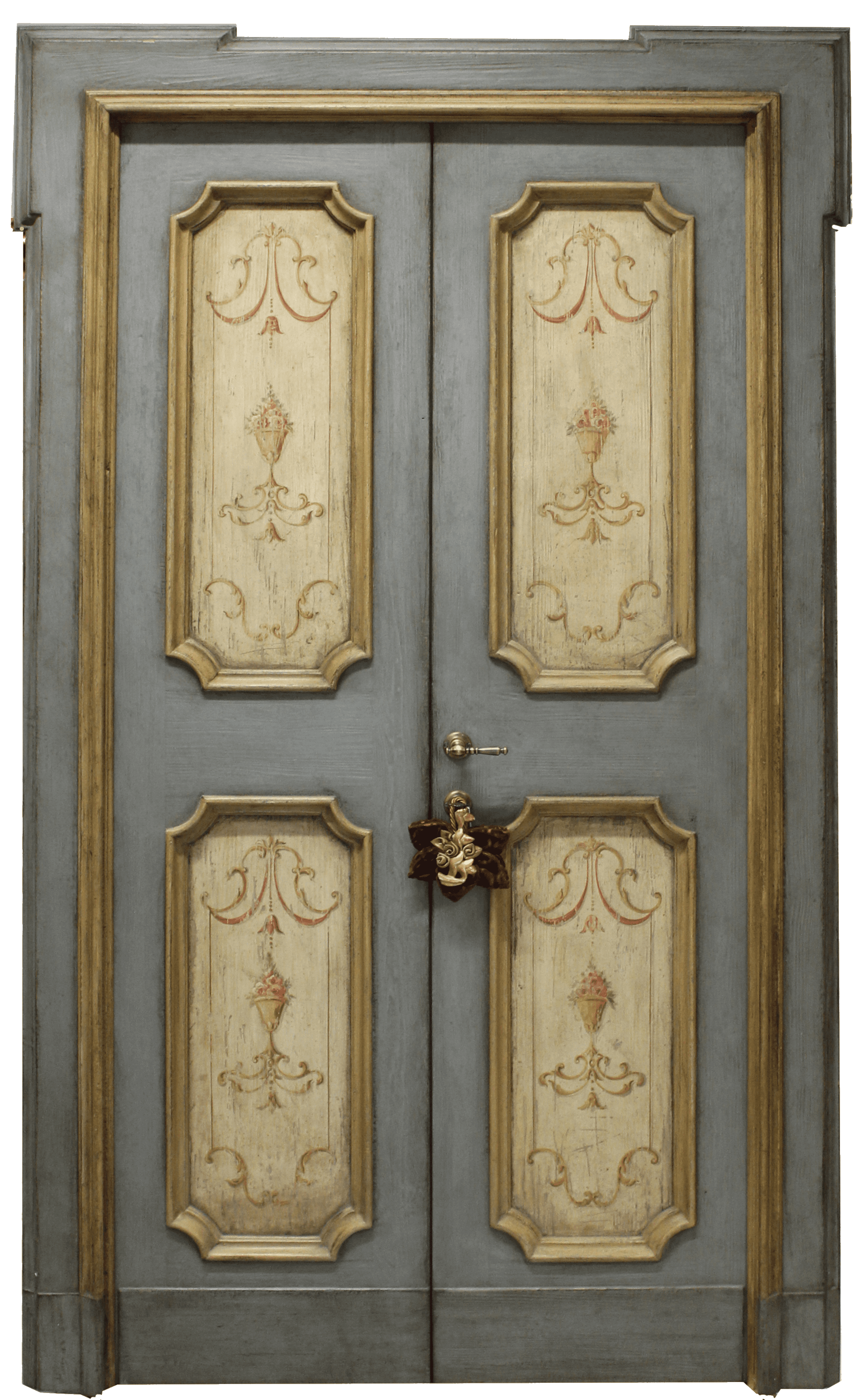Porta decorata in legno